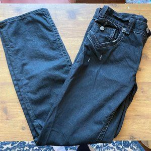 MEK Denim Mens Distressed Black Jeans